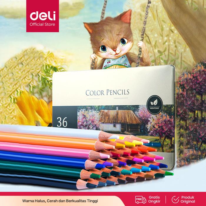 

FLASH SALE - Deli High-grade Oil Pencil Color Pensil Warna Minyak 36 Warna 6566 Stationery