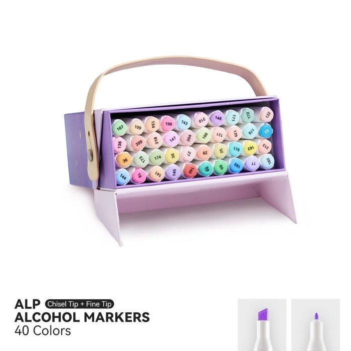 

Arrtx dual tips marker set 40 pastel colors with box