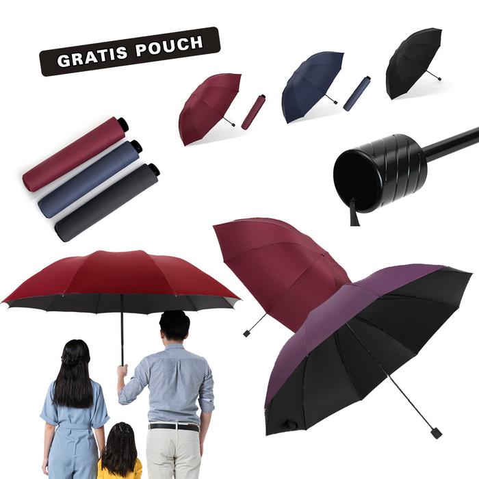 Ready Jt Yarra Payung Lipat Manual Besar Anti Uv Matahari Warna Polos Bahan Vinyl Tebal Kualitas