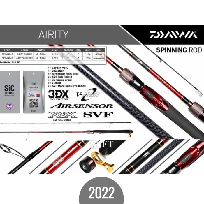 Paling Laris Joran Galatama Daiwa Airity [2022] G602 Ms G602 Mhs Fuji Sic Kolam
