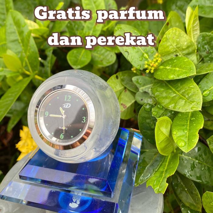 JTTOP" PARFUM MOBIL MOTIF JAM CRYSTAL LED CAR PERFUME PAJANGAN DASHBOARD MOBIL