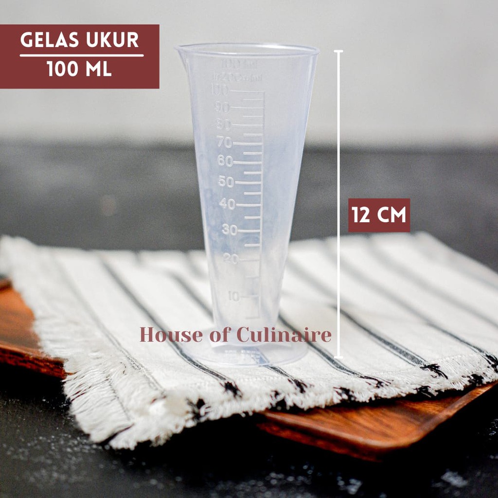 HJE Gelas Ukur 100 ml Jigger Plastik 100 ml Measuring Cup Beaker 100 ml