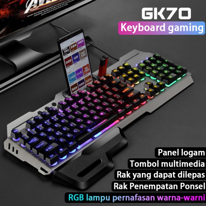 Keyboard Mekanik Gaming / Cocok untuk PC, Laptop, HP G70 Air RGB Gaming Keyboard / Keyboard USB