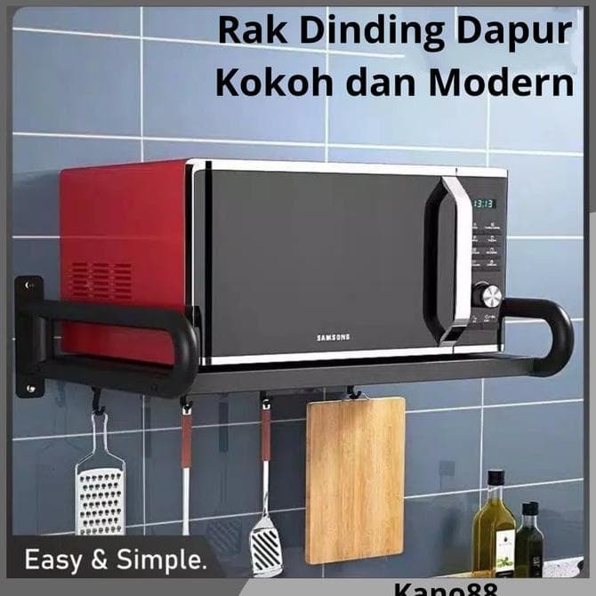 TERBARU Rak Dapur Gantung Multifungsi Rak Oven Microwave Rak Tempel Dinding