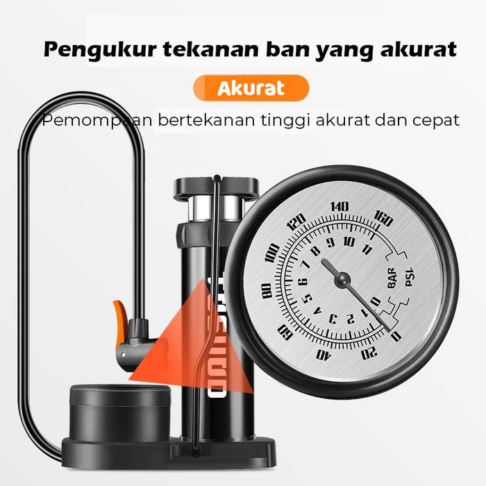 GASS. POMPA ANGIN KAKI/POMPA KAKI/POMPA BAN MINI FOOT PUMP PORTABLE HIGH PRESSURE POMPA ANGIN KAKI