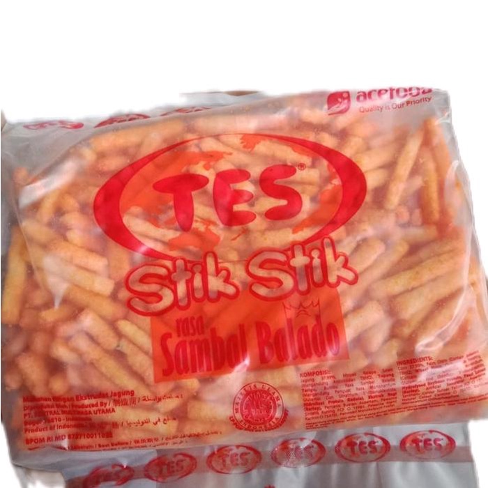 

Promo Jajan Murah stik balado Tes Stik 1 karton isi 4 Pak Berat 500 Gram - Snack, Food Pedas Keripik