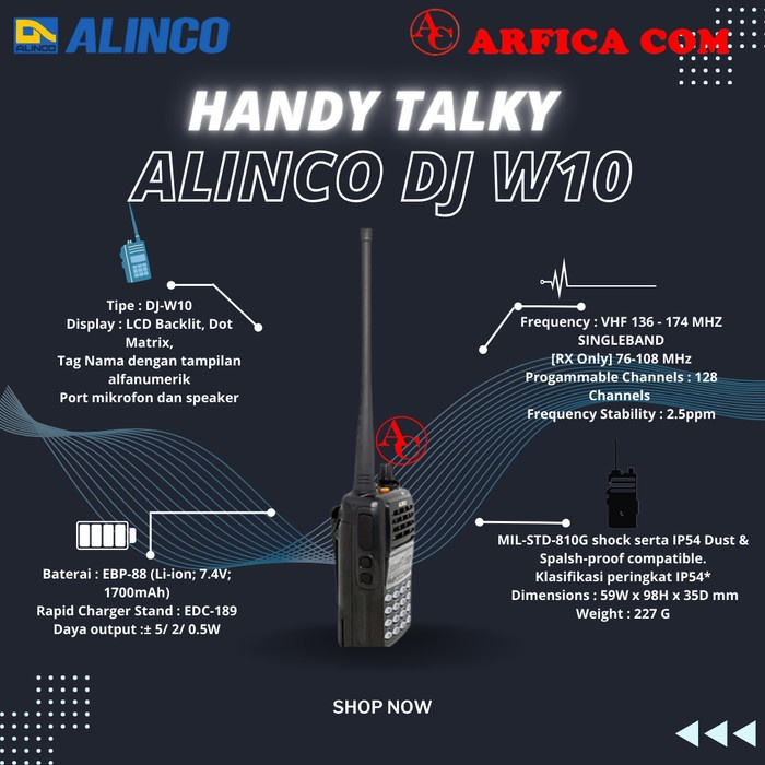 HT ALINCO DJ-W10 - HT ALINCO DJ W10 ORIGINAL MURAH