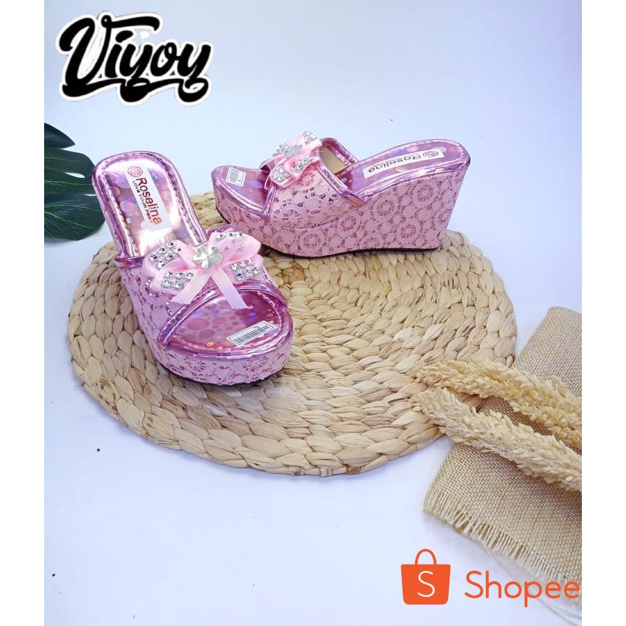 FREE ONGKIR VIYOY SANDAL ANAK WEDGES KOKOP PITA SANDAL ANAK PEREMPUAN HAK TINGGI LUCU TERMURAH