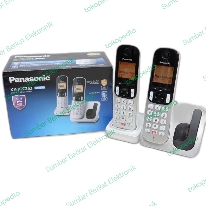 TERBARU Telpon Rumah Panasonic Telepon Wireless Panasonic KX-TGC252 Silver