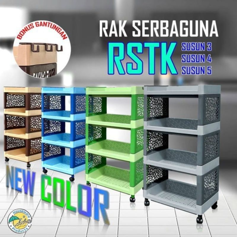 BEST SELLER RAK PLASTIK APARTEMEN ELCO YOYO SUSUN 4 TINGKAT