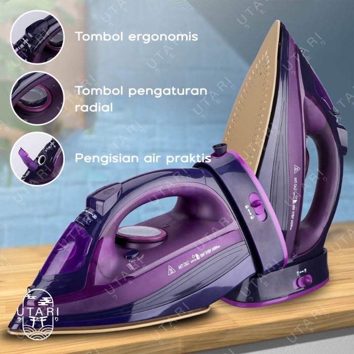 UI Setrika Uap Tanpa Kabel Cordless Electric Cerac Steam Iron DiskonJual MurahHarga DiskonObral