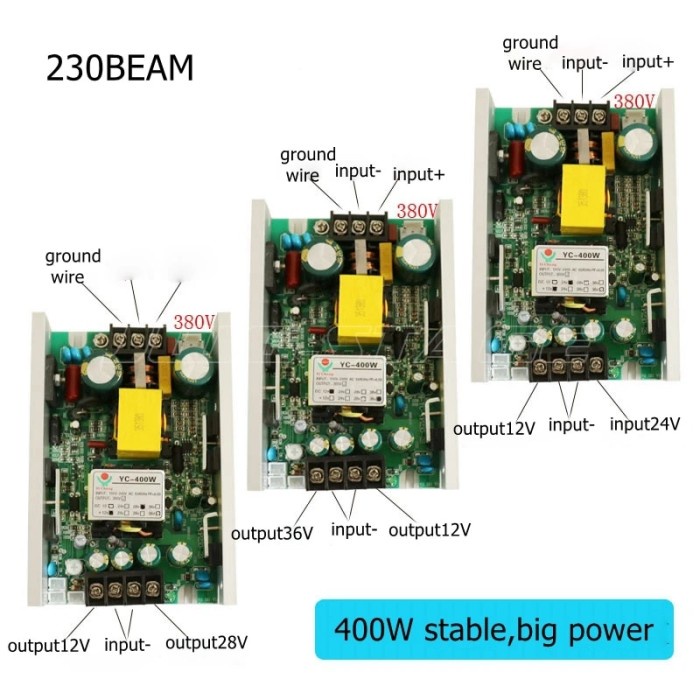 YC-450W 230 260 330 350 Beam Beam 7R 230W Moving Head Lighting Power