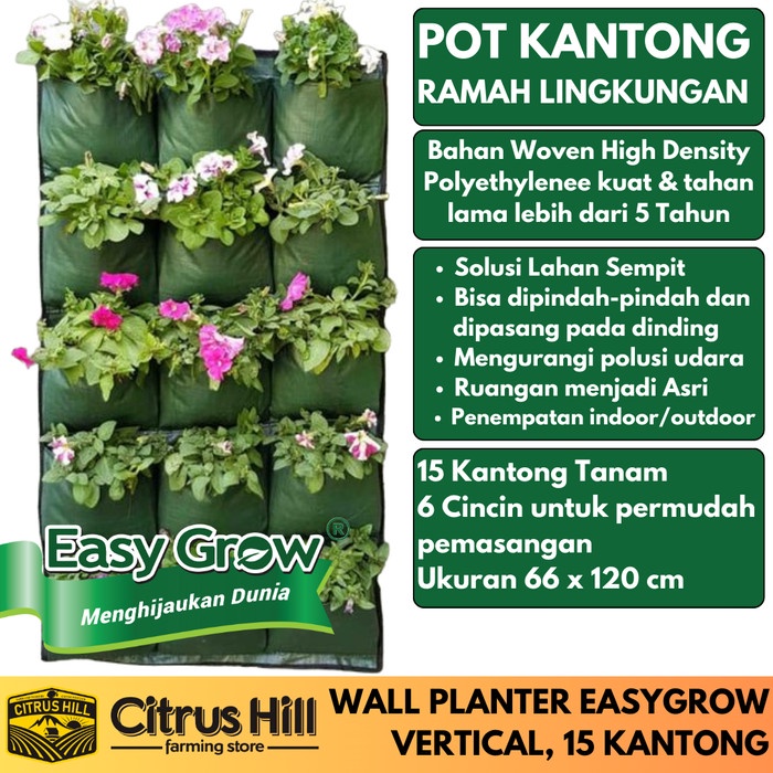 ADT- WALL PLANTER PLANTING BAGS EASY GROW - VERTICAL GARDEN - POT DINDING