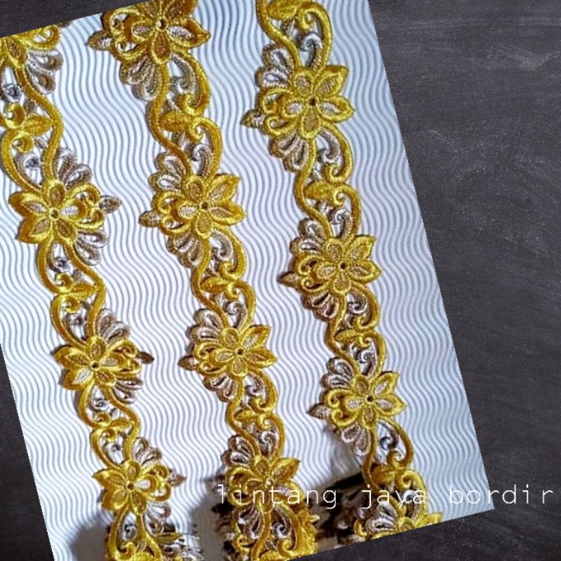 renda bordir aplikasi bunga roll kombinasi