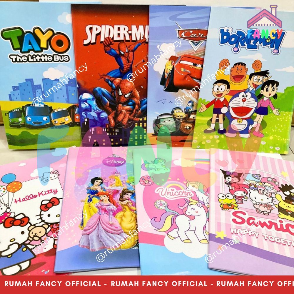 

IK! [1PAK] 20 LEMBAR SAMPUL BUKU FANCY KARAKTER KARTUN BOY GIRL KWARTO BOXY QUARTO motif BATIK FANCY