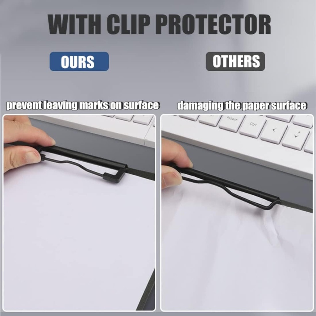 

iK! Clipboard F4 Papan Dada Jepit Tutup 2 Jepit / Papan Jalan Ujian / Clip File PP Foldable Morandi