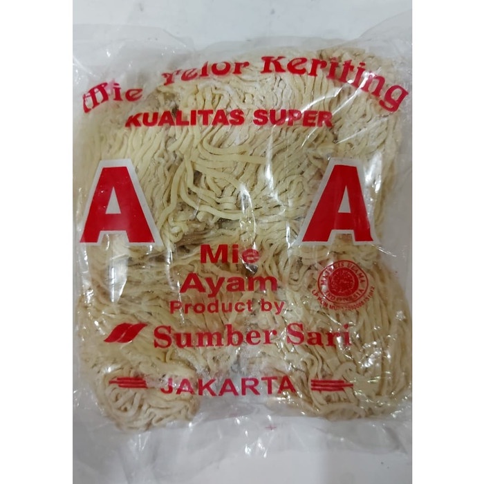 

Ready Mie Telur Keriting ( Mie Ayam ) Kualiatas Super Merk Aa/ 1 Pack