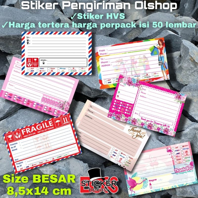 

IK! STIKER LABEL PENGIRIMAN OLSHOP JUMBO /STIKER PENGIRIMAN OLSHOP 8,5x14 cm ISI 50 LEMBAR