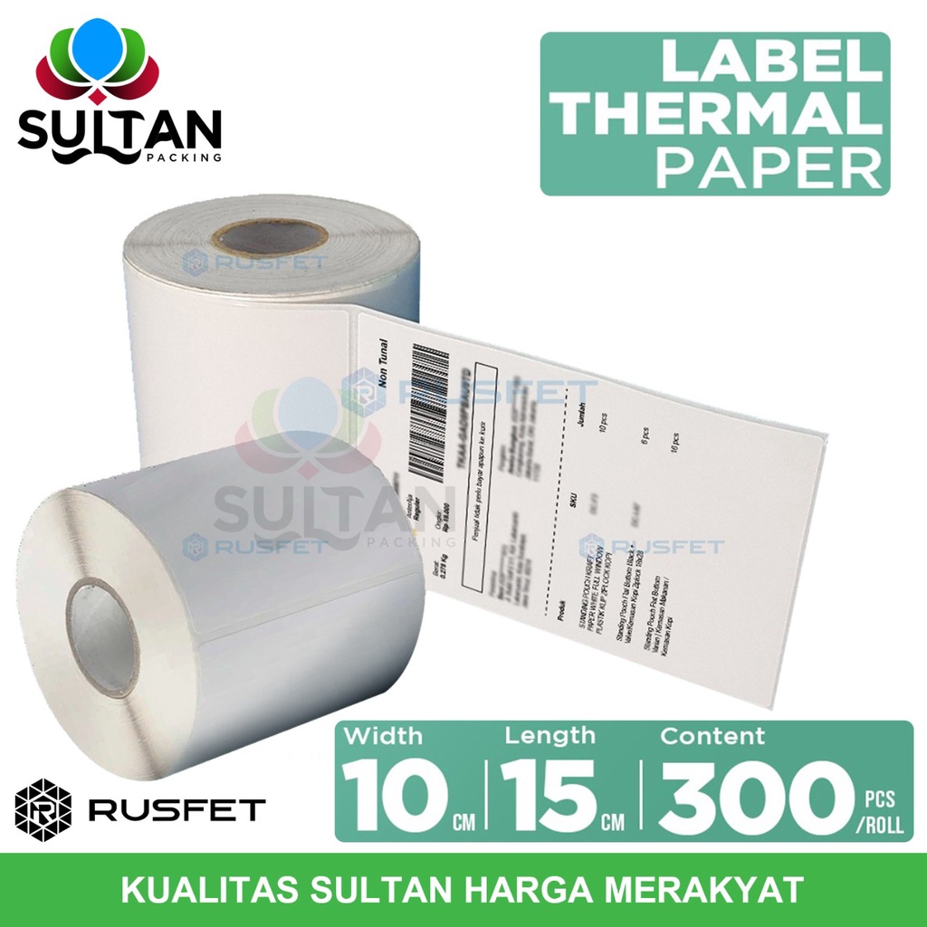 

IK! Label Kertas Sticker Thermal Rusfet Resi Paper stiker printer barcode POS onshop