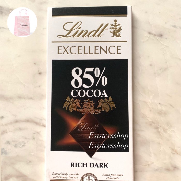 

Terlaris Coklat Lindt Excellence Rich Dark Chocolate 85% Cocoa / Coklat Cokelat Ready