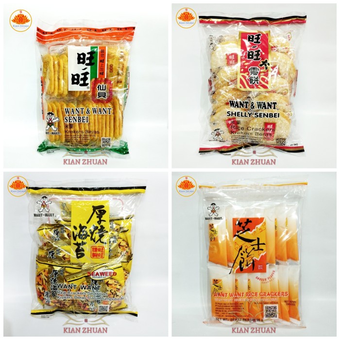 

Ready Want Want Crackers / Manis, Asin, Keju, Seaweed