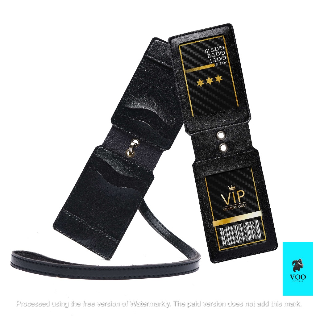 

iK! name tag kulit magnet 1 sisi dan 2 sisi/gantungan id card/lanyard pu leather/lanyard id card