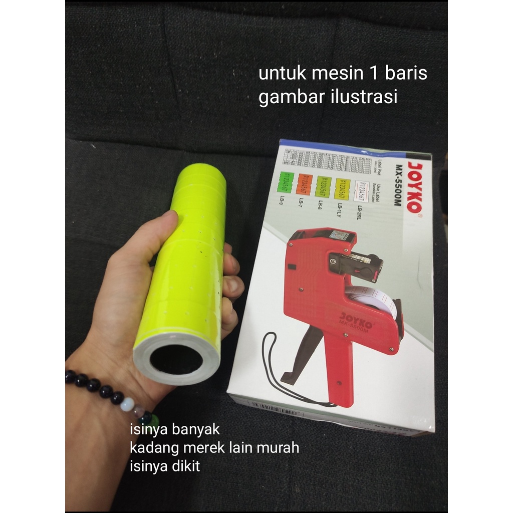 

IK! sticker label 1 warna kuning micro / orin yosep torosan isi 10 roll untuk mx5500