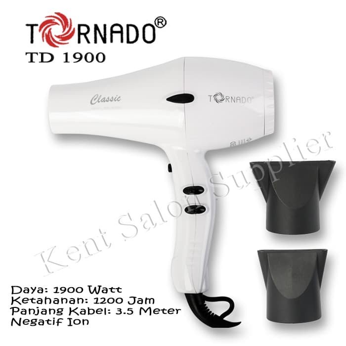 Hairdryer Tornado Td 1900 Ion White