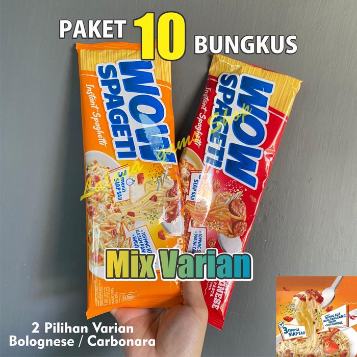 

Ready Wow Spageti Pasta Instan 10 Pcs Mix Varian Carbonara Dan Bolognese