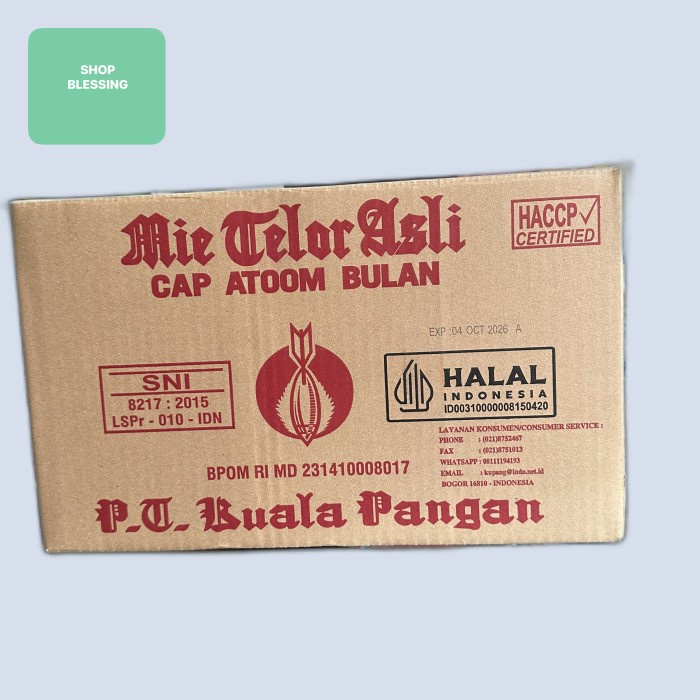 

Ready Mie Telor Cap Atoom Bulan/ Dus