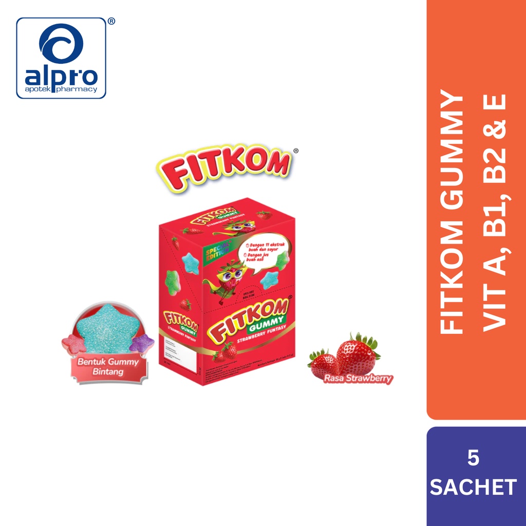 

FITKOM GUMMY VIT A, B1, B2 & E 5S