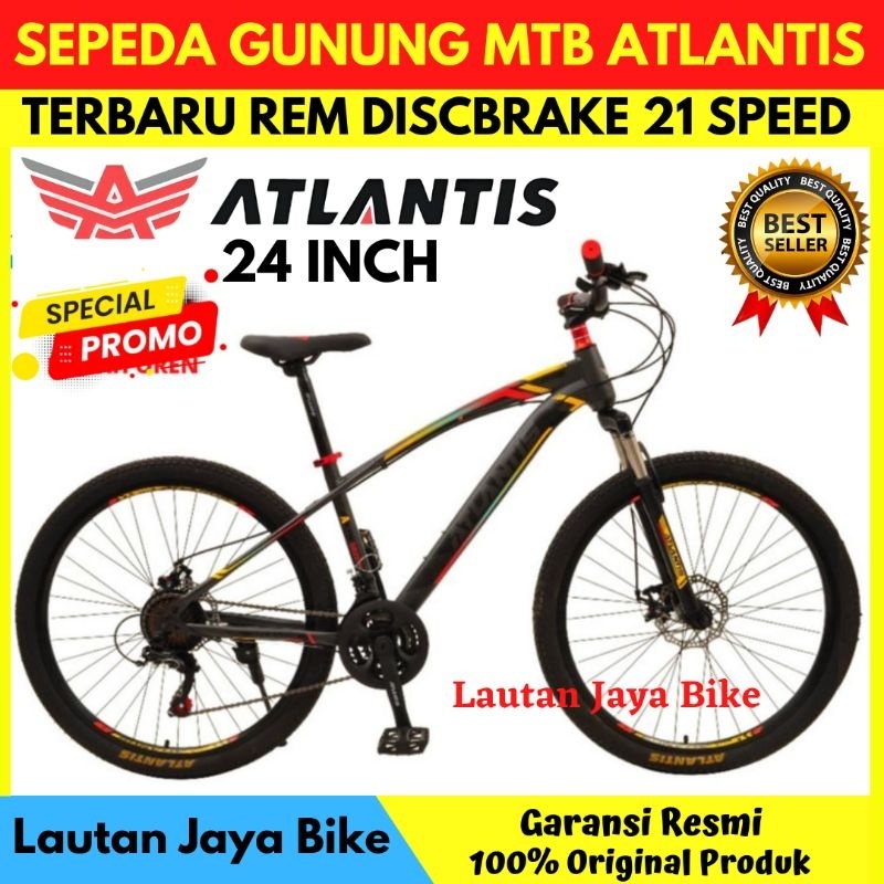 Sepeda Gunung MTB 24 Atlantis Sporty Rem Discbrake New