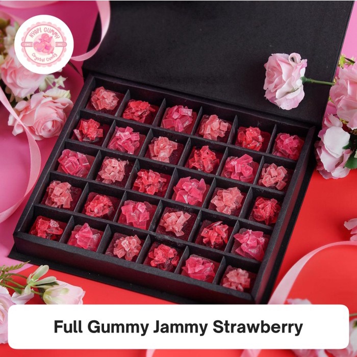 

Diskon Premium Japanese Crystal Candy/Kohakutou 30 Pcs Full Gummy Jammy Strawberry Ready