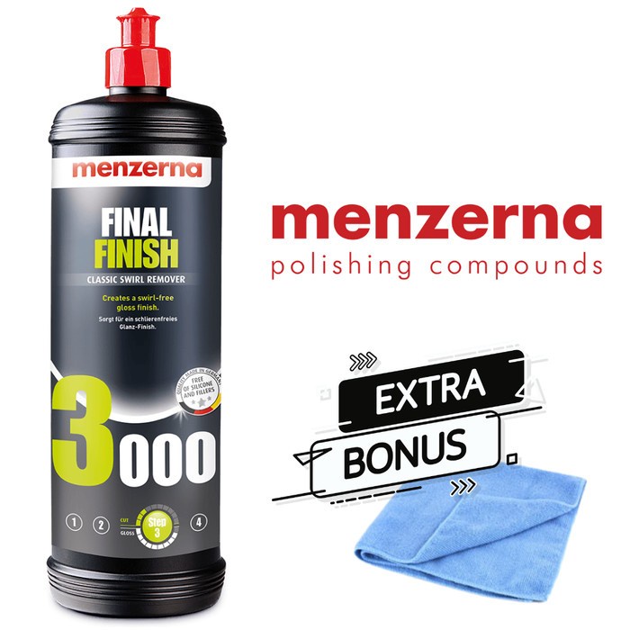 Terlaris Menzerna 3000 Final Finish 1 Liter, Obat Mesin Poles Pengkilap Mobil Ready