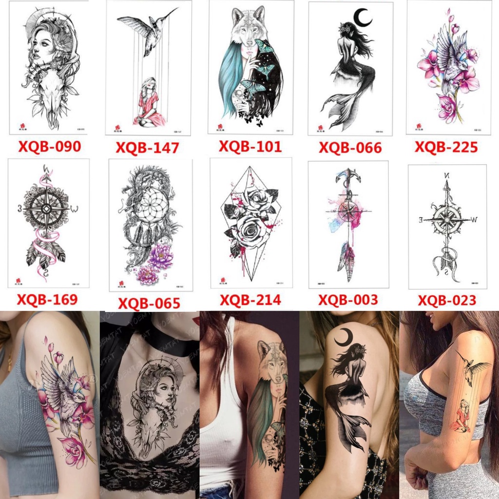 Grosir Stiker Tato / Tato Temporer 21x11cm Motif Aesthetic Tatto Temporary Tato Halal Tato air