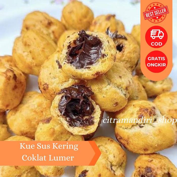 

Kue soes kering cokelat lumer 500 gram Coklat Manis sus Snack Food Cemilan Chocolate