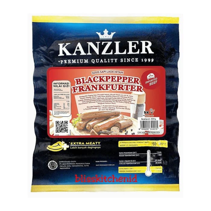 

HJK Sosis Kanzler Blackpepper Frankfurter Beef Sausage 300gr