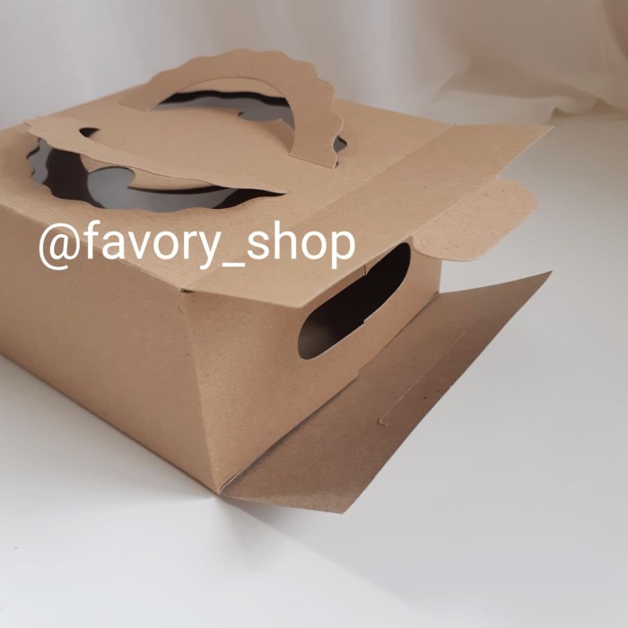 Mini Cake Box 14,5 x 14,5 Brown / Box Tart / Packaging 1 Toples 500gr