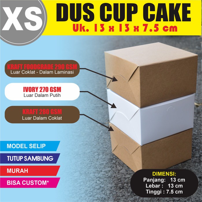 13x13x7,5 cm Kotak Snack Cup Cake Box Pudding Zuppa Soup Take Away
