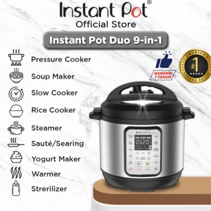 Instant Pot Duo 9 In 1 Pressure Cooker Slow Cooker 6 Quart - Asli