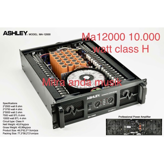 power amplifier ashley ma12000 MA12000 ma 12000 class H