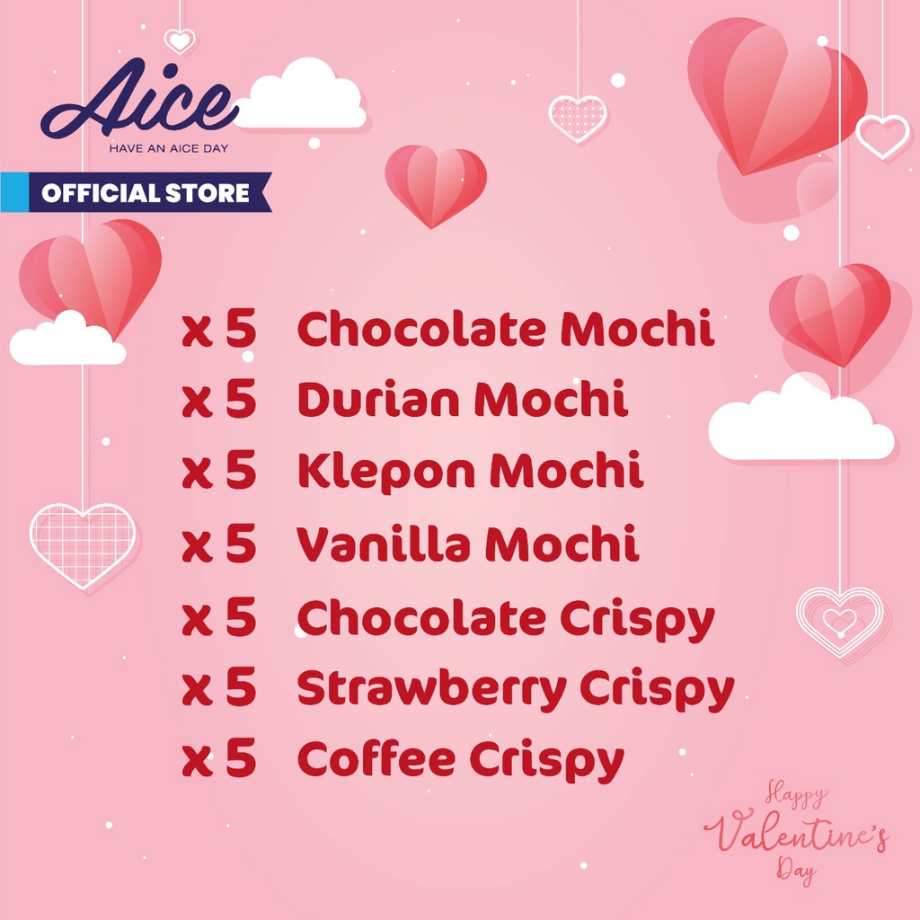 

Paket Es Krim Aice Ice Cream Special Valentine Mix Es Krim isi 35 pcs hampers