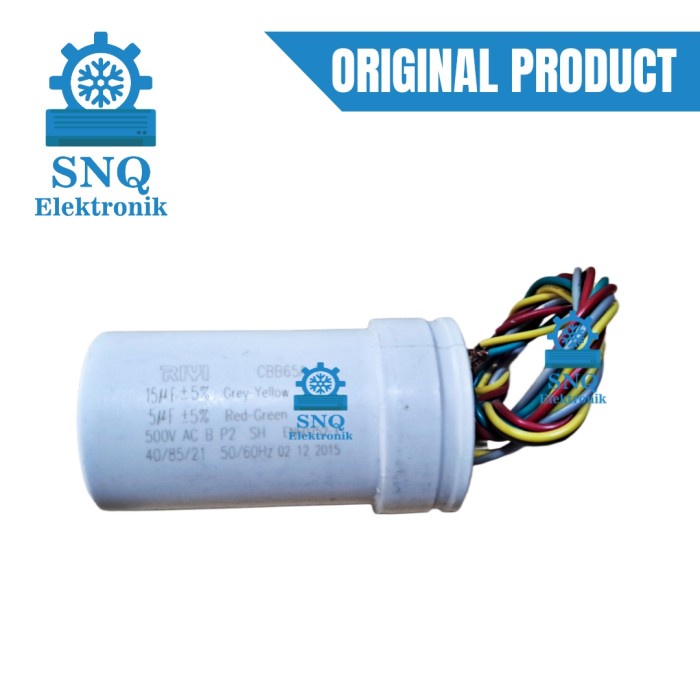 TOP CAPASITOR MESIN CUCI ORIGINAL SHARP 15+5 UF RIYI - KAPASITOR ORIGINAL -
