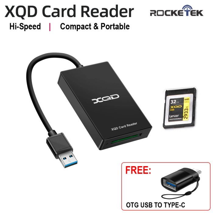 ROCKETEK XQD CARD READER USB 3.0 - FOR LEXAR SONY XQD KINGMA XQD