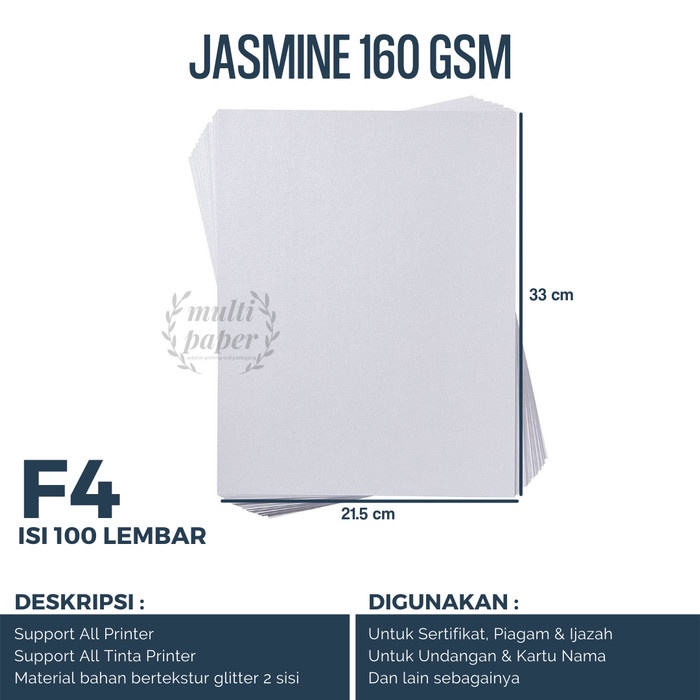 

Kertas Jasmine F4 isi 100 lembar / Fancy Paper / Kertas Undangan