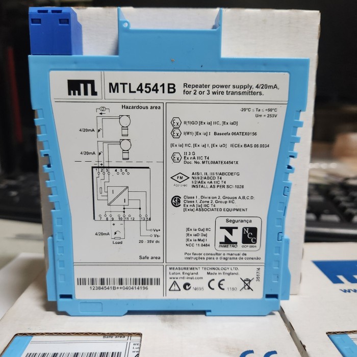 BISA GOSEND MTL4541B. REPEATER POWER SUPPLY MTL MTL4541B 4/20MA FOR 2 OR 3 WIRE TRANSMITTERS. BEST