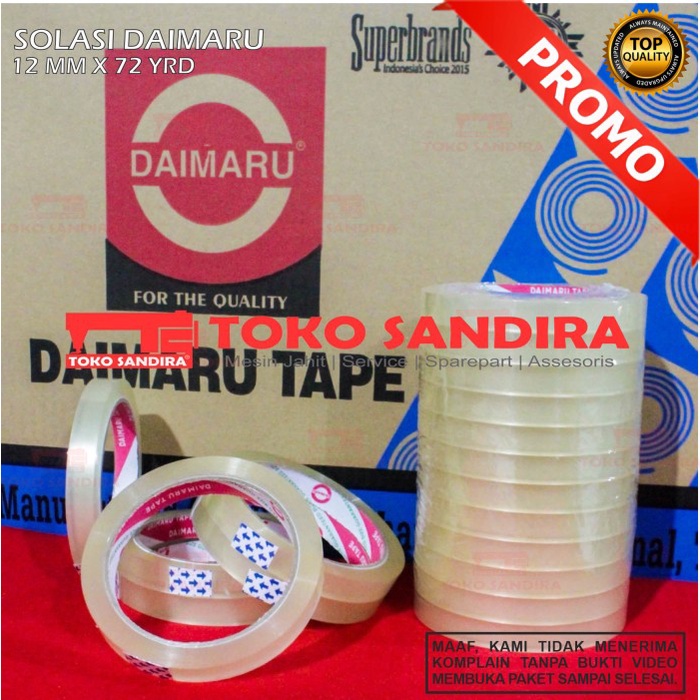 

ATKJaya- 12 pcs Isolasi bening 12mm x 72 yard/isolasi daimaru murah