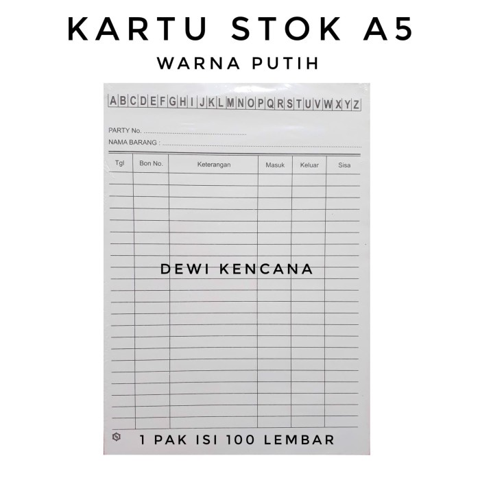 

ATKJaya- Kartu Stok Barang Uk. A5 1 Pak isi 100 Lembar Warna Putih dan Pink