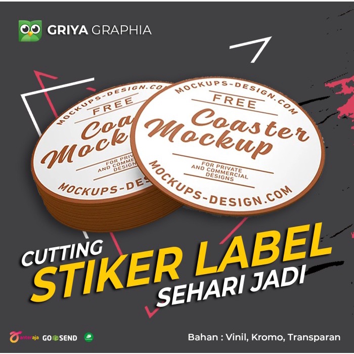 

ATKJaya- Stiker Label Kemasan l Bahan Vinyl, Cromo, Transparan l ukuran A3+