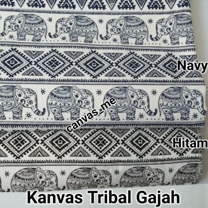 ATKJaya- Kain Kanvas Motif Tribal Gajah 50x150cm